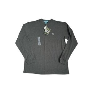 Big Dogs Dark Olive Long Sleeve Henley Shirt Logo Vintage Mens Medium‎ M NWT